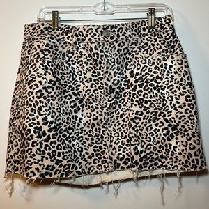 Express cheetah jean skirt